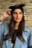 Nora Stretch Velour Headband Black